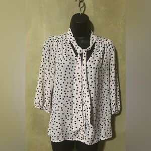 HeartSoul Black & White Polka Dot Blouse